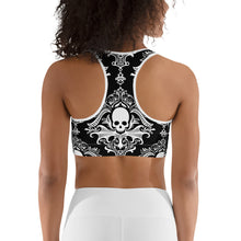 Load image into Gallery viewer, Gothic Victorian Skull Sports bra
