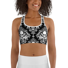 Load image into Gallery viewer, Gothic Victorian Skull Sports bra
