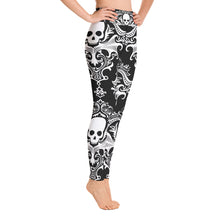 Load image into Gallery viewer, Gothic Victorian Skull Yoga Leggings
