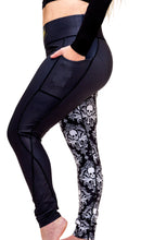 Load image into Gallery viewer, Women&#39;s Victorian Skull High Waisted Leggings With Pocket by Astrid Underground
