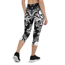 Load image into Gallery viewer, Gothic Victorian Skull Capri Leggings
