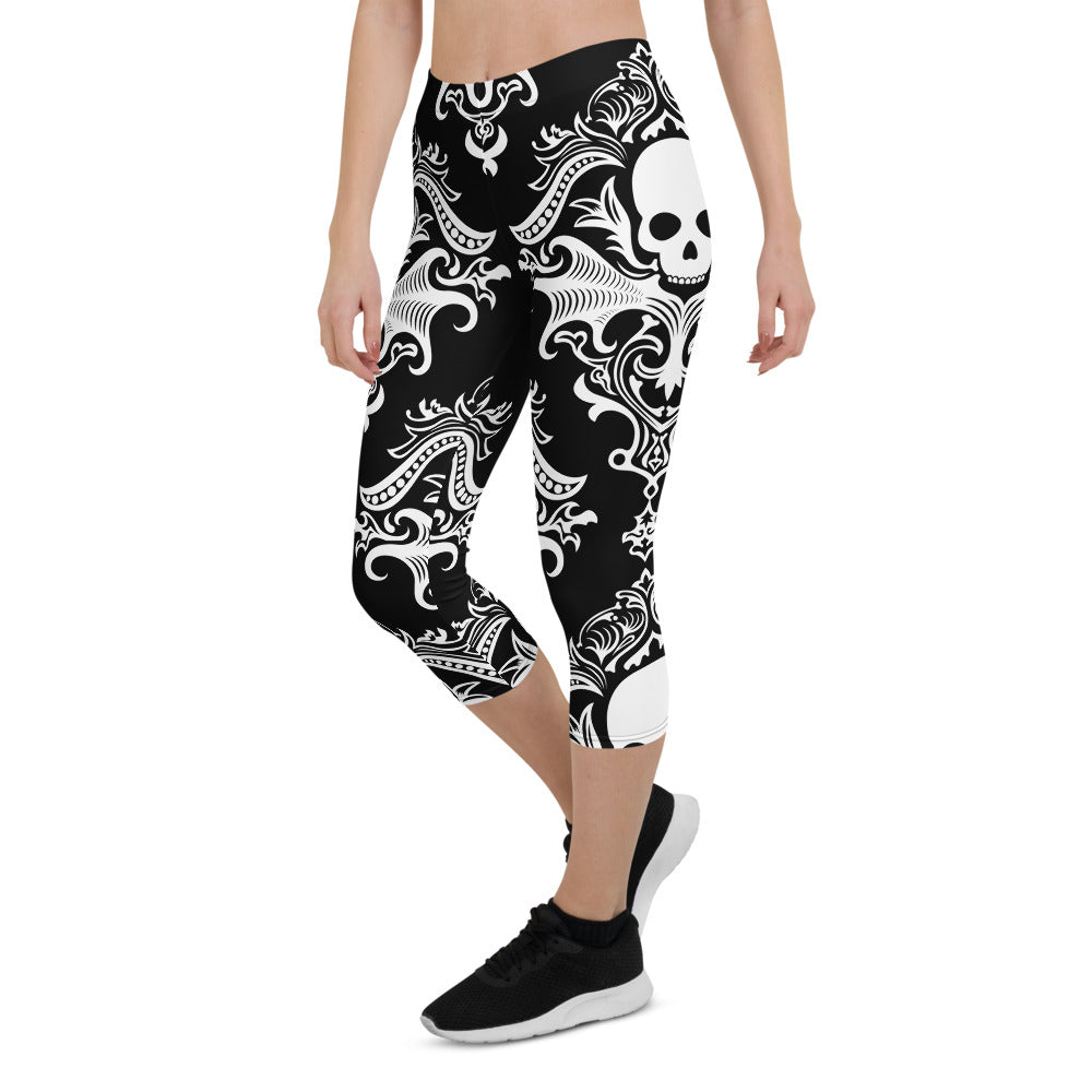 Gothic Victorian Skull Capri Leggings – AstridUnderground
