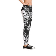 Load image into Gallery viewer, Gothic Victorian Skull Ankle Length Leggings
