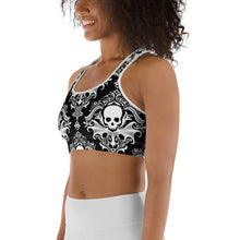 Load image into Gallery viewer, Gothic Victorian Skull Sports bra
