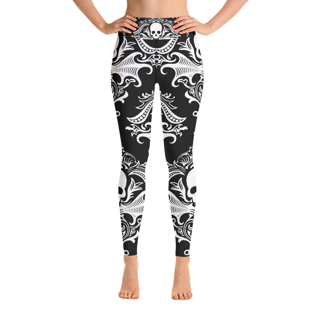 Gothic Victorian Skull Yoga Leggings